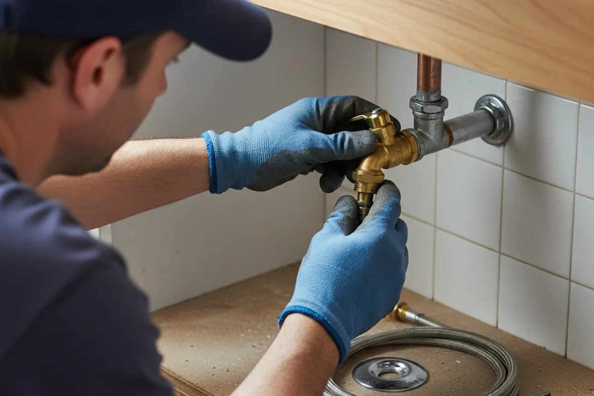 Shutoff valve and fitting work during Emergency Plumbing in Lemoyne